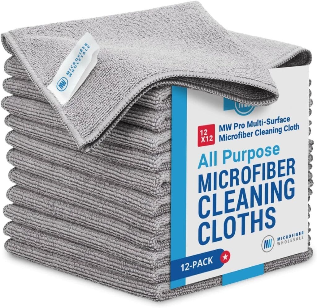 12 x 12 MW Pro Multi-Surface Microfiber Cleaning Cloths | Gray - 12 Pack | Premium Microfiber Towels for Cleaning Glass, Kitchens, Bathrooms, Automotive, Supplies  Products 12 x 12 MW Pro Multi-Surface Microfiber Cleaning Cloths | Gray - 12 Pack | Premium Microfiber Towels for Cleaning Glass, Kitchens, Bathrooms, Automotive, Supplies  Products