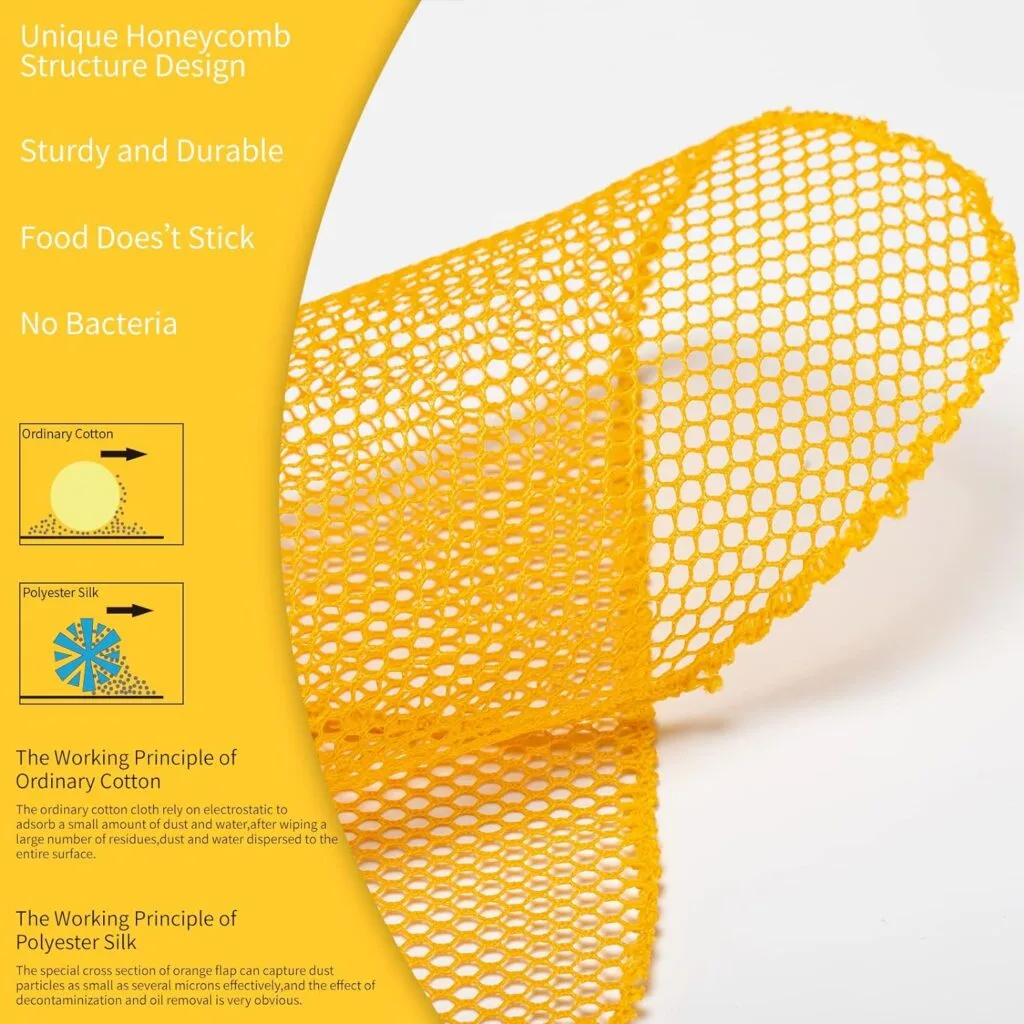 12Pcs Dish Wash Net,Innovative Mesh Cloth,Ultra Durable Non-Scratch Dish Rags for Washing Dishes,100% Odor Free/Quick Dry,Perfect Scrubber,Dish Sponges for Washing Dishes Yellow/Pink/Gray