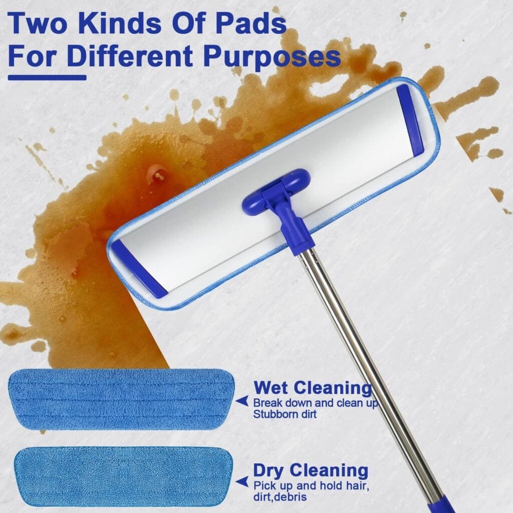 4 x 18 Microfiber Mop Pads Incude 2 Machine Washable, Reusable Dry Mop Pads and 2 Wet Mop Pads ,Microfiber Mop Pads for Hardwood,Tile,Floor Cleaning 4 x 18 Microfiber Mop Pads Incude 2 Machine Washable, Reusable Dry Mop Pads and 2 Wet Mop Pads ,Microfiber Mop Pads for Hardwood,Tile,Floor Cleaning