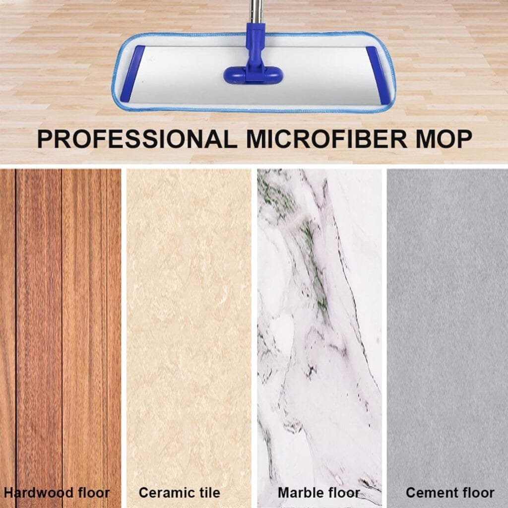 4 x 18 Microfiber Mop Pads Incude 2 Machine Washable, Reusable Dry Mop Pads and 2 Wet Mop Pads ,Microfiber Mop Pads for Hardwood,Tile,Floor Cleaning 4 x 18 Microfiber Mop Pads Incude 2 Machine Washable, Reusable Dry Mop Pads and 2 Wet Mop Pads ,Microfiber Mop Pads for Hardwood,Tile,Floor Cleaning