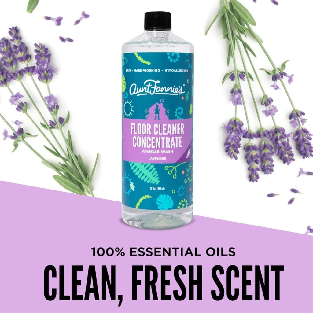 Aunt Fannies Ultra Concentrated Floor Cleaner Vinegar Wash, Multi-Surface Floor Cleaner For Mopping, Makes 16 Gallons, Bright Lemon Scent, 32 oz. (Pack of 6)