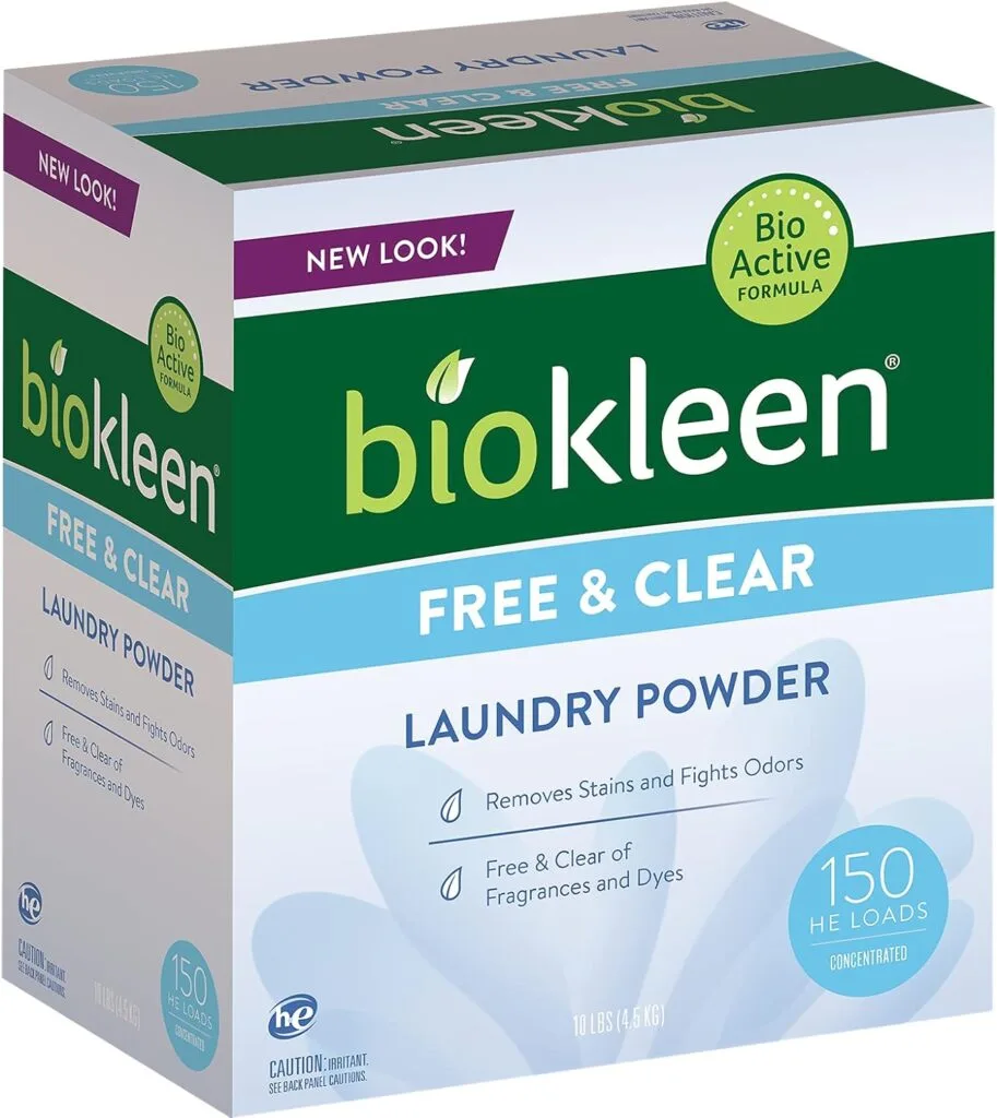 Biokleen Free  Clear Natural Laundry Detergent - 150 Loads - Powder, Concentrated, Eco-Friendly, Plant-Based, No Artificial Fragrance or Preservatives, Free  Clear