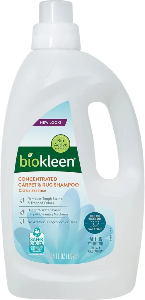 Biokleen Natural Carpet Cleaner For Machine Use and Rug Shampoo Carpet Cleaner, Safe Around Kids and Pets, Citrus Essence, 64 Ounce
