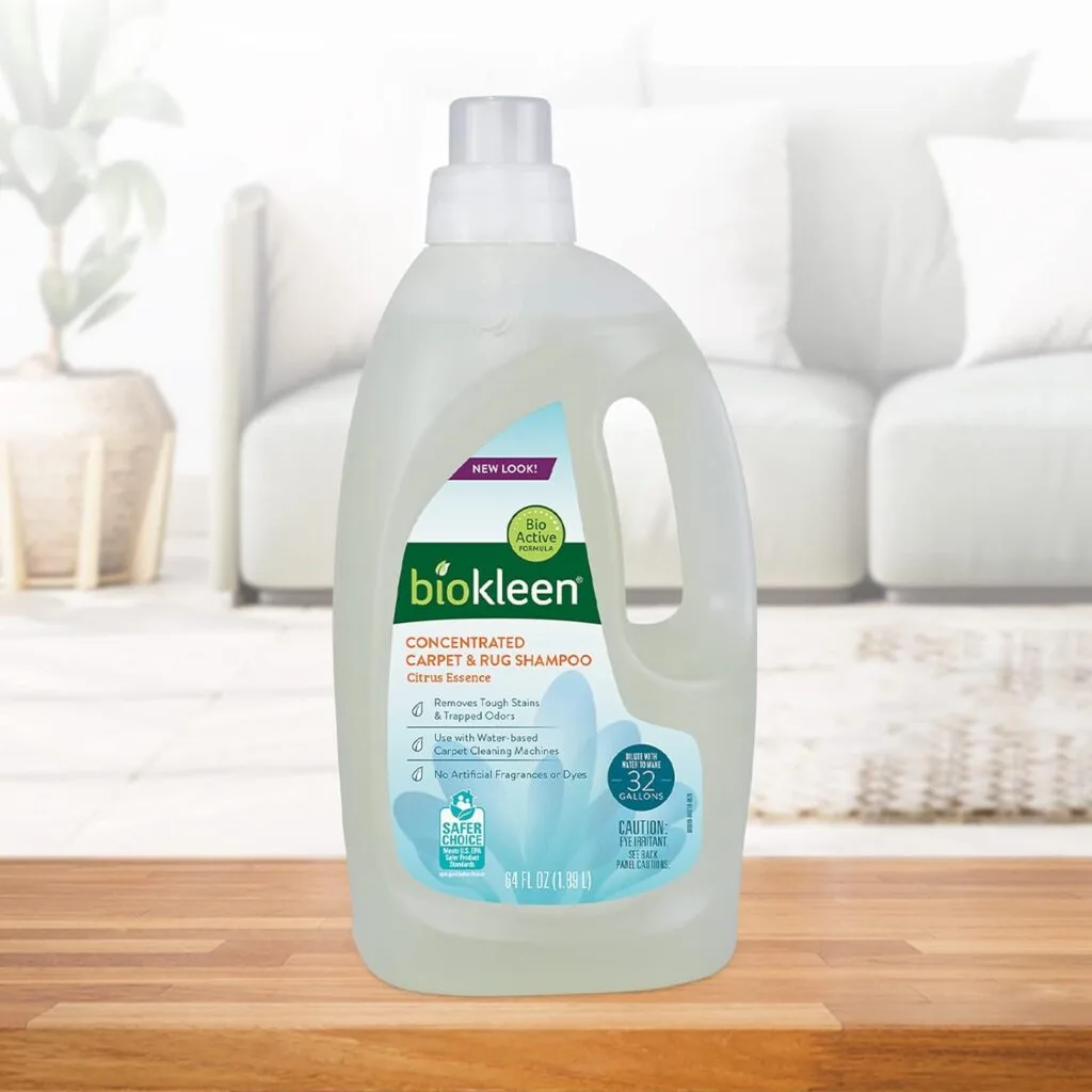 Biokleen Natural Carpet Cleaner For Machine Use and Rug Shampoo Carpet Cleaner, Safe Around Kids and Pets, Citrus Essence, 64 Ounce