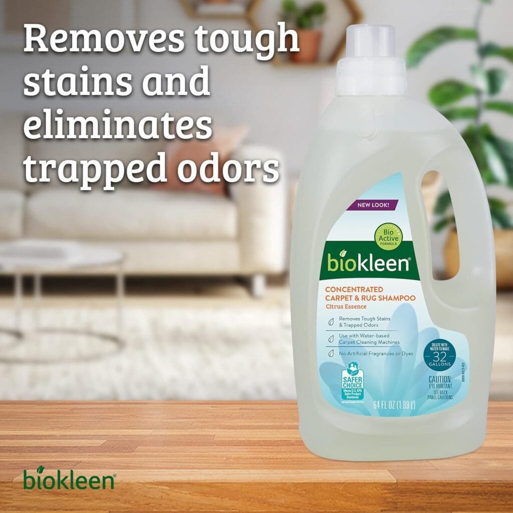 Biokleen Natural Carpet Cleaner For Machine Use and Rug Shampoo Carpet Cleaner, Safe Around Kids and Pets, Citrus Essence, 64 Ounce Biokleen Natural Carpet Cleaner For Machine Use and Rug Shampoo Carpet Cleaner, Safe Around Kids and Pets, Citrus Essence, 64 Ounce