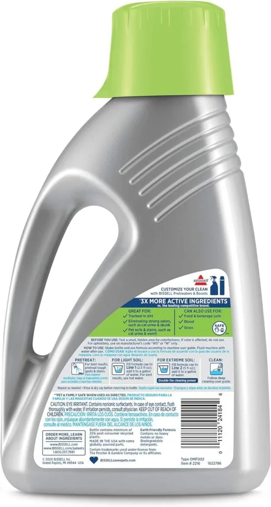 Bissell Professional Pet Urine Eliminator + Oxy Carpet Cleaning Formula, 48 oz, 1990, 48 Ounce Bissell Professional Pet Urine Eliminator + Oxy Carpet Cleaning Formula, 48 oz, 1990, 48 Ounce