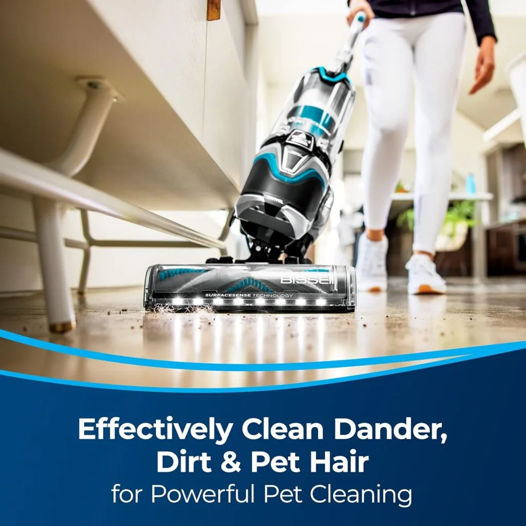 BISSELL SurfaceSense Allergen Lift-Off Pet Upright Vacuum, with Tangle-Free Multi-Surface Brush Roll, LED Headlights,  Lift-Off Technology