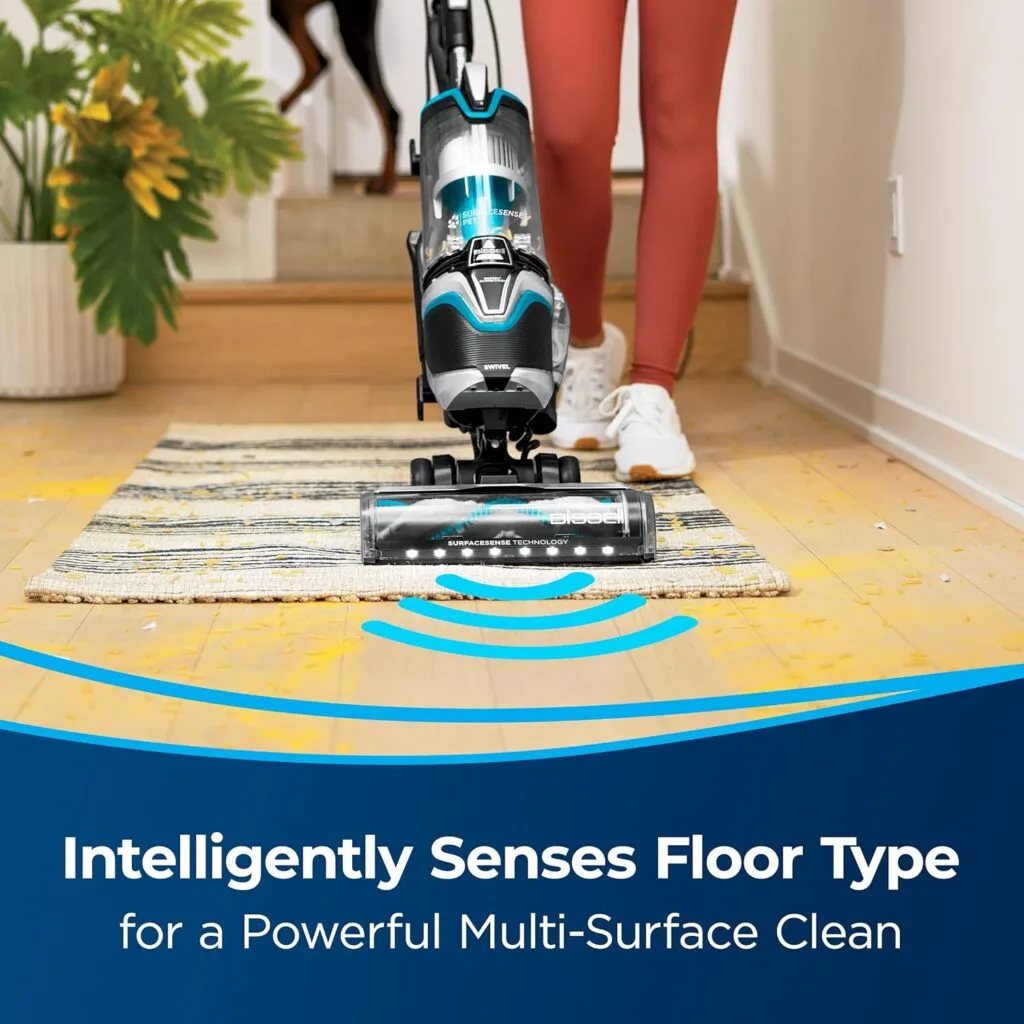 BISSELL SurfaceSense Allergen Lift-Off Pet Upright Vacuum, with Tangle-Free Multi-Surface Brush Roll, LED Headlights,  Lift-Off Technology
