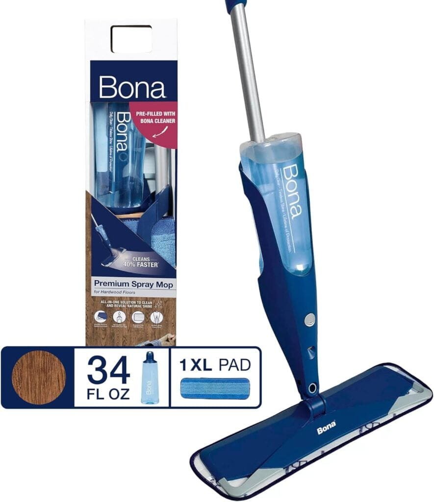 Bona Hardwood Floor Premium Spray Mop - Includes Hardwood Floor Cleaning Solution and Machine Washable Microfiber Cleaning Pad - Dual Zone Cleaning for Faster Cleanup - Spray Mop for Wood Floors Bona Hardwood Floor Premium Spray Mop - Includes Hardwood Floor Cleaning Solution and Machine Washable Microfiber Cleaning Pad - Dual Zone Cleaning for Faster Cleanup - Spray Mop for Wood Floors