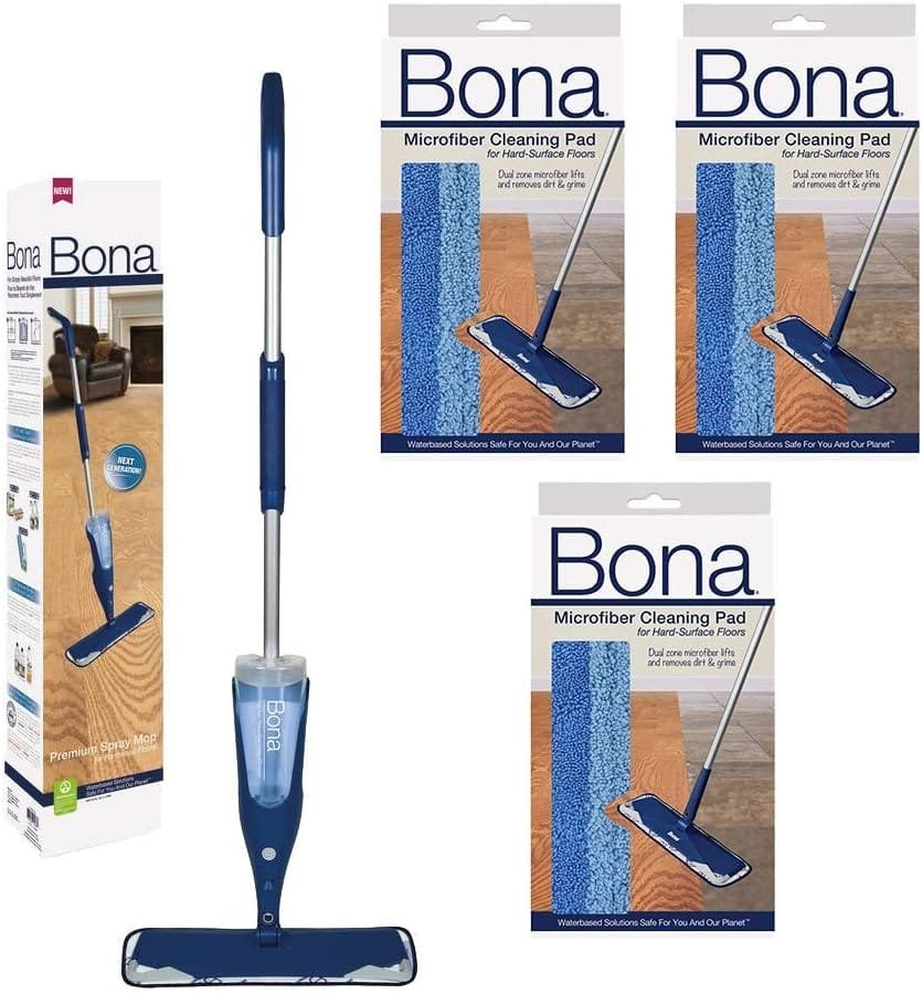 Bona Hardwood Spray Mop with 3 Bona Microfiber Pads Bona Hardwood Spray Mop with 3 Bona Microfiber Pads