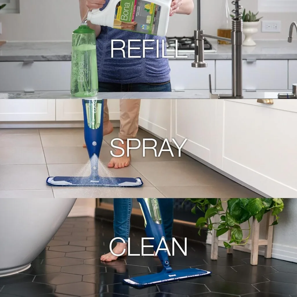 Bona Multi-Surface Floor Cleaner Refill - 128 fl oz - Lemon Mint - Residue-Free Floor Cleaning Solution Spray Mop and Spray Bottle Refill - For Use on Stone, Tile, Laminate, and Vinyl Floors