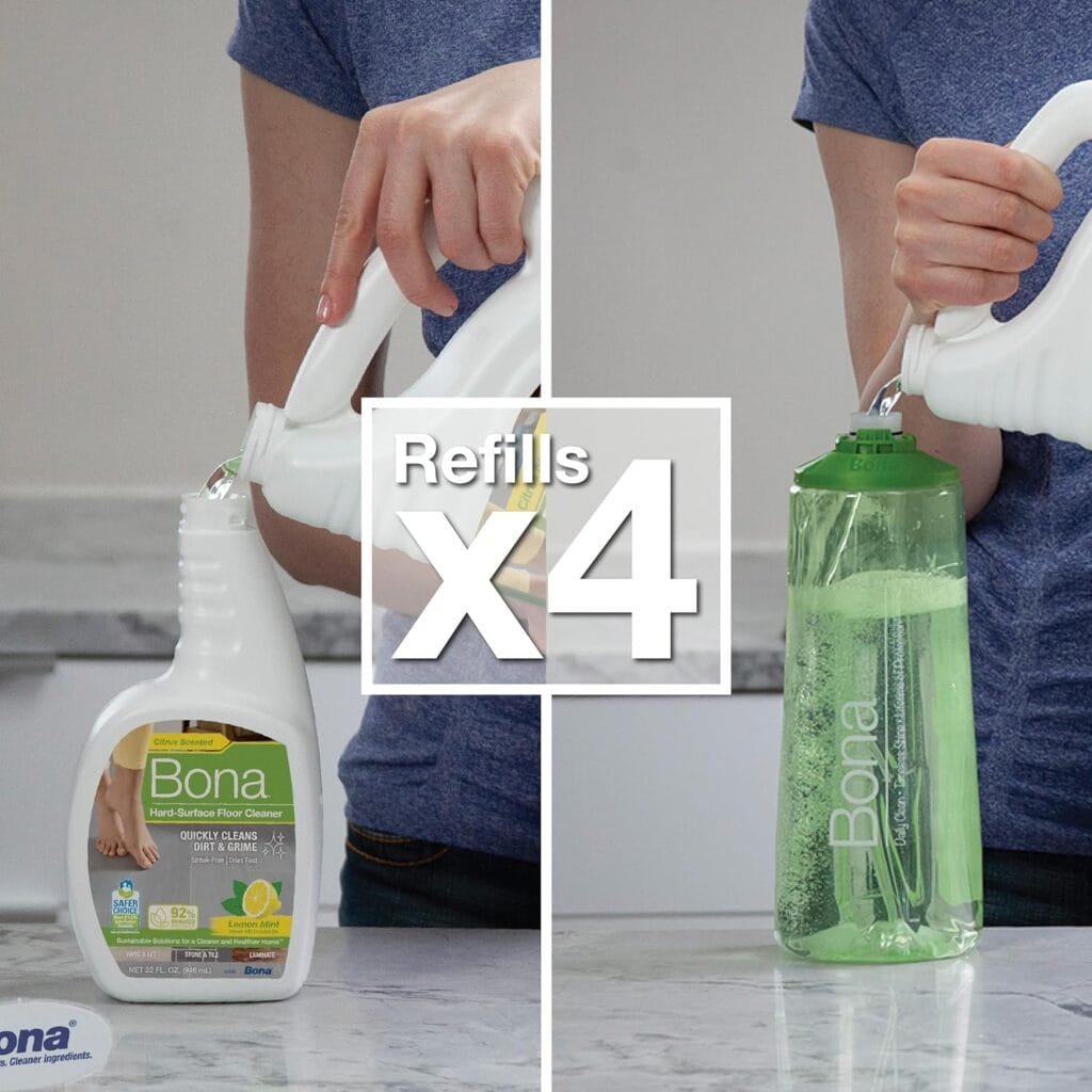 Bona Multi-Surface Floor Cleaner Refill - 128 fl oz - Lemon Mint - Residue-Free Floor Cleaning Solution Spray Mop and Spray Bottle Refill - For Use on Stone, Tile, Laminate, and Vinyl Floors Bona Multi-Surface Floor Cleaner Refill - 128 fl oz - Lemon Mint - Residue-Free Floor Cleaning Solution Spray Mop and Spray Bottle Refill - For Use on Stone, Tile, Laminate, and Vinyl Floors