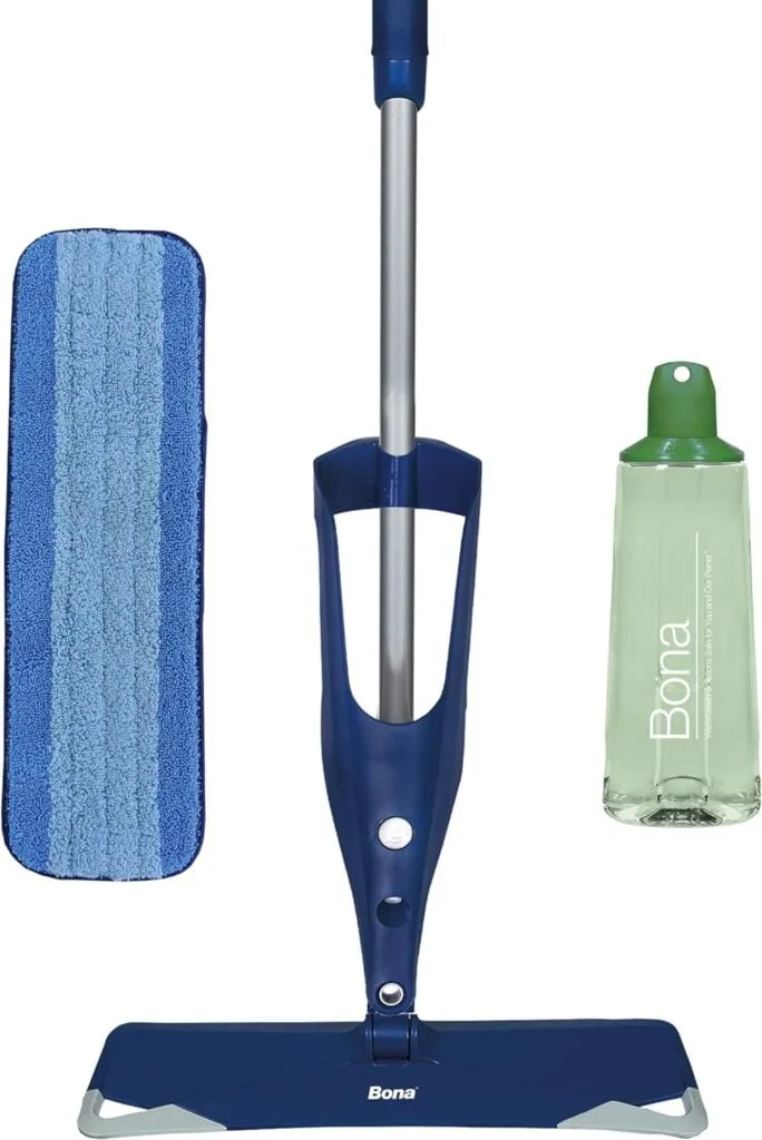 Bona Premium Motion Multi-Surface Floor Spray Mop - Includes Multi-Surface Floor Cleaning Solution 34 fl oz and Machine Washable Microfiber Cleaning Pad - for Stone, Tile, Laminate, and Vinyl Floors