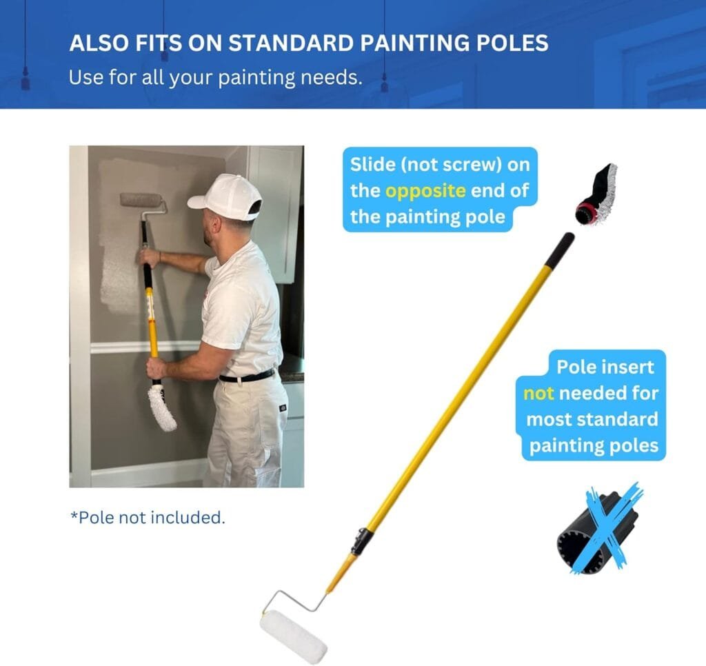 BYE-BYE RAGS: Baseboard Cleaning Brush | Attach to Broom Mop or Extension Pole | Absorbent Microfiber | for Paint Cleanup, Washing Walls, Baseboards, Ceiling, Floor | The Ultimate Cleaning Tool BYE-BYE RAGS: Baseboard Cleaning Brush | Attach to Broom Mop or Extension Pole | Absorbent Microfiber | for Paint Cleanup, Washing Walls, Baseboards, Ceiling, Floor | The Ultimate Cleaning Tool