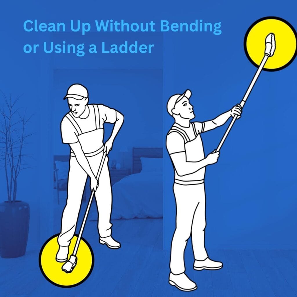BYE-BYE RAGS: Baseboard Cleaning Brush | Attach to Broom Mop or Extension Pole | Absorbent Microfiber | for Paint Cleanup, Washing Walls, Baseboards, Ceiling, Floor | The Ultimate Cleaning Tool BYE-BYE RAGS: Baseboard Cleaning Brush | Attach to Broom Mop or Extension Pole | Absorbent Microfiber | for Paint Cleanup, Washing Walls, Baseboards, Ceiling, Floor | The Ultimate Cleaning Tool