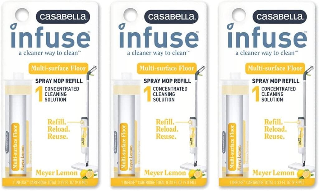 Casabella Infuse Multi-Surface Floor Spray Mop Cleaning Kit with Cleaning Concentrate Refill, White