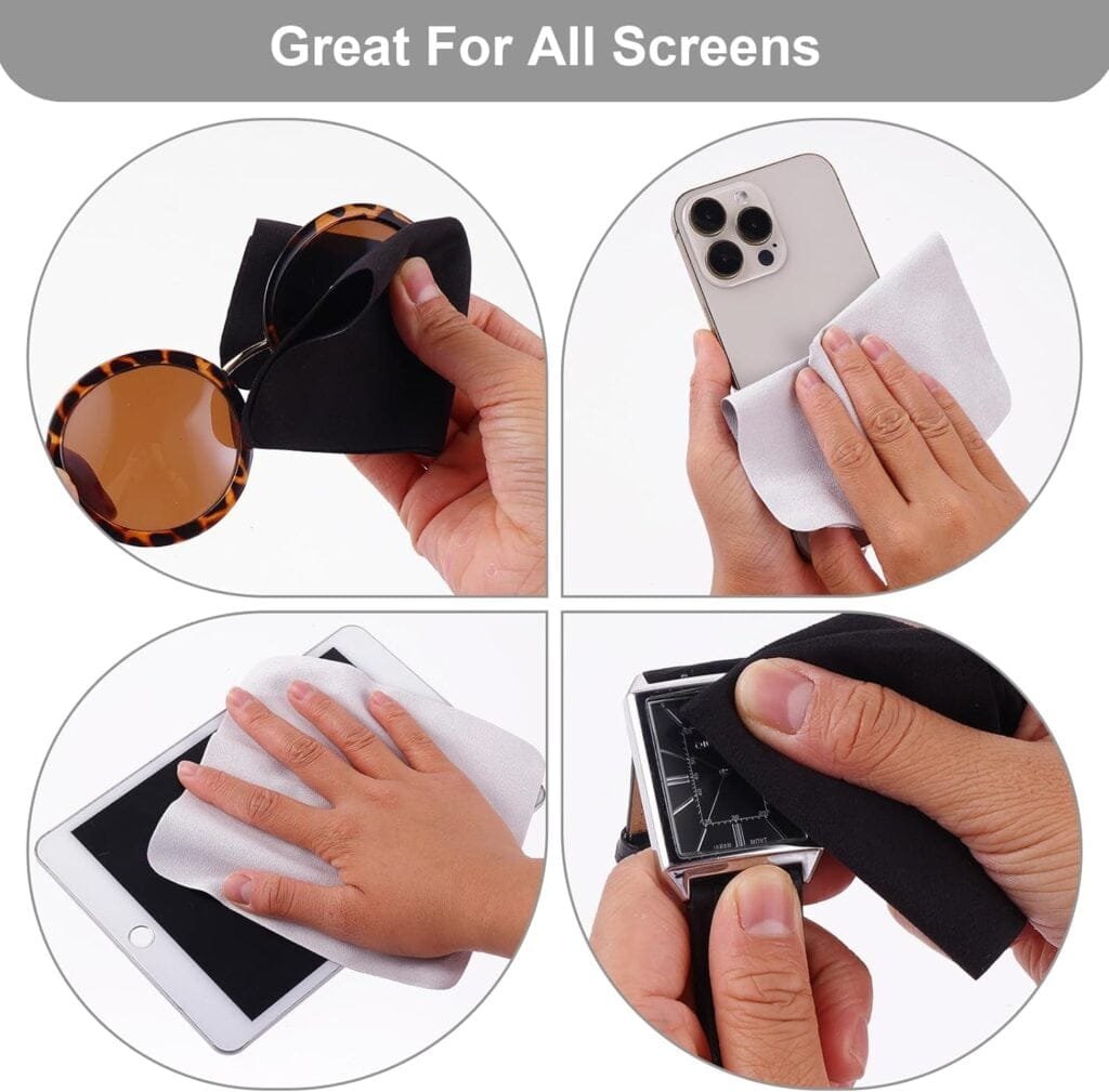Dimeho 16 Pack Premium Microfiber Cleaning Cloths, Absorbent Cleaning Towels Lintfree Fiber Cleaning Cloth for Cleaning Lenses, Glasses, Screens, Cameras, Cell Phone, Tablets Dimeho 16 Pack Premium Microfiber Cleaning Cloths, Absorbent Cleaning Towels Lintfree Fiber Cleaning Cloth for Cleaning Lenses, Glasses, Screens, Cameras, Cell Phone, Tablets