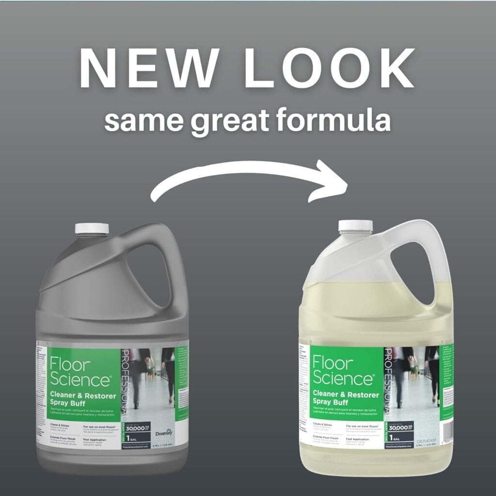 Diversey CBD540458 Floor Science Professional Cleaner and Restorer Spray Buff, Cleans  Shines with Citrus Scent, Ready-to-Use, 1-Gallon (Pack of 4) (Packaging May Vary)