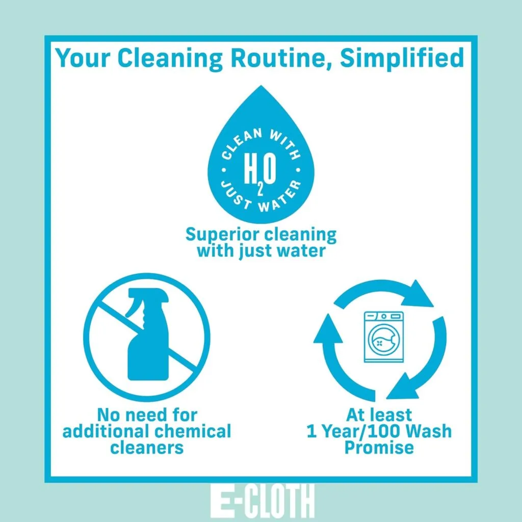 E-Cloth 2-Pack Non-Scratch Scrubbing Pads, Microfiber Scrubber and Dish Sponge, Ideal for a Streak-Free Clean Grill, Cast Iron and Dishes, Washable and Reusable, 100 Wash Promise