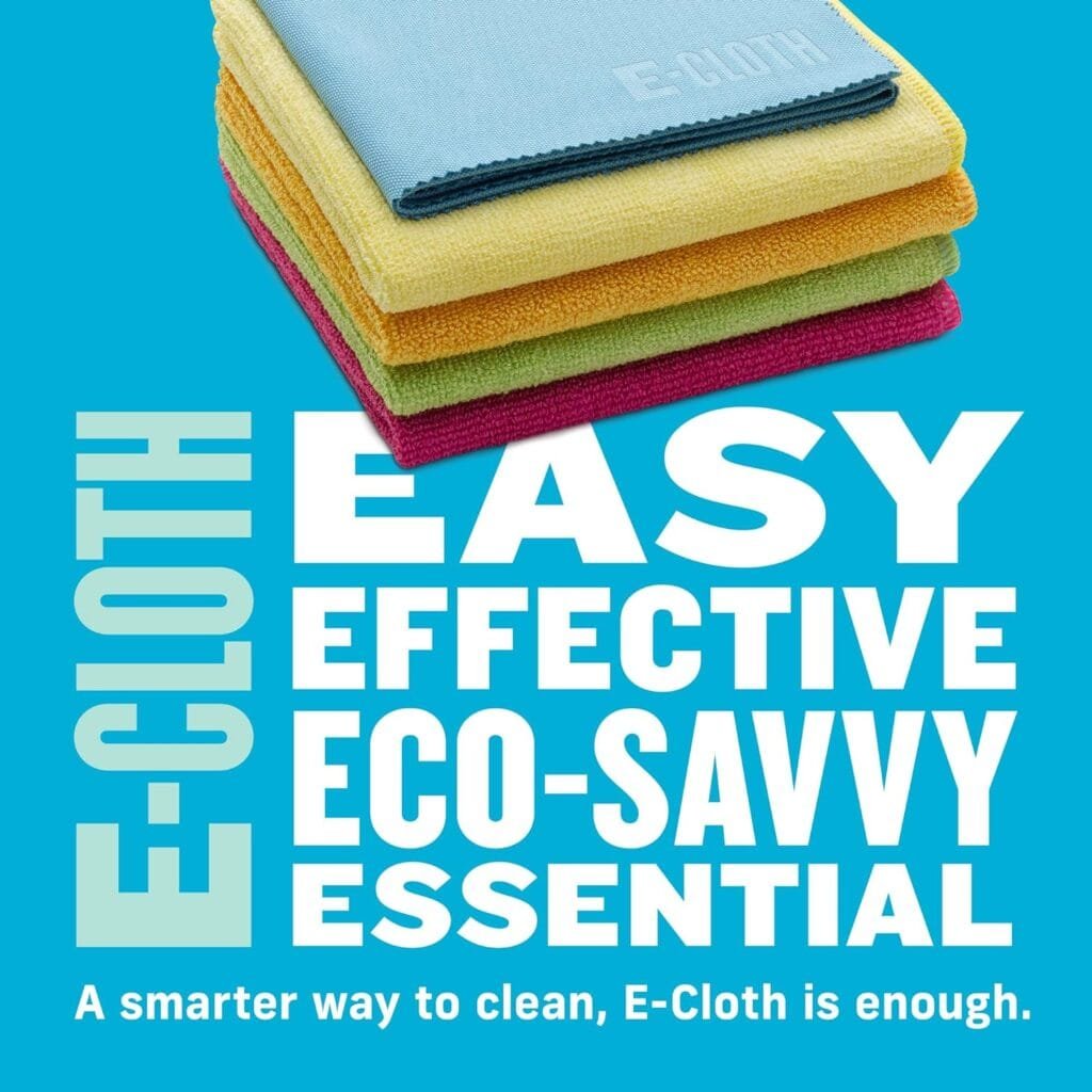 E-Cloth 5-pc Starter Pack, Microfiber Cleaning Cloth Set, Includes Household Cleaning Tools for Bathroom, Kitchen, and Cars, Washable and Reusable, 100 Wash Promise, Blue E-Cloth 5-pc Starter Pack, Microfiber Cleaning Cloth Set, Includes Household Cleaning Tools for Bathroom, Kitchen, and Cars, Washable and Reusable, 100 Wash Promise, Blue