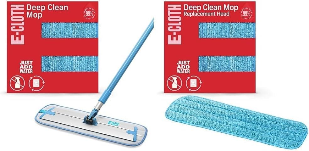 E-Cloth Deep Clean Microfiber Mop - Multi-Surface Cleaning  Dust Mop for Hardwood Floors, Stone, Laminate, or Tile Scrubbing - Floor Mops for Cleaning - 1 Reusable Mop Pad