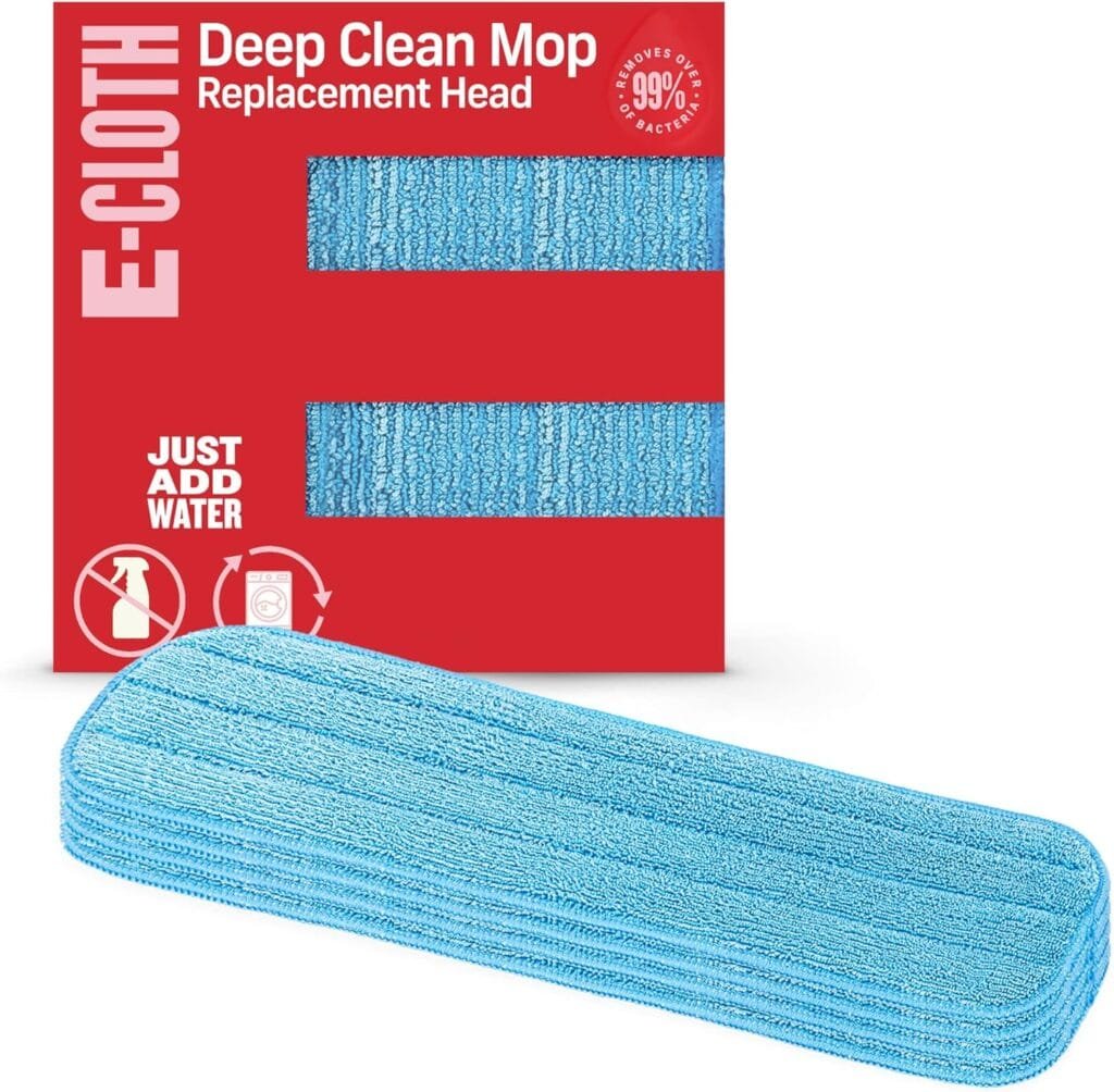 E-Cloth Deep Clean Microfiber Mop - Multi-Surface Cleaning  Dust Mop for Hardwood Floors, Stone, Laminate, or Tile Scrubbing - Floor Mops for Cleaning - 1 Reusable Mop Pad
