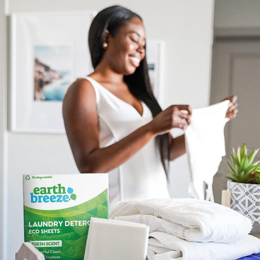 Earth Breeze Laundry Detergent Sheets - Fresh Scent - No Plastic Jug (60 Loads) 30 Sheets, Liquidless Technology… Earth Breeze Laundry Detergent Sheets - Fresh Scent - No Plastic Jug (60 Loads) 30 Sheets, Liquidless Technology…