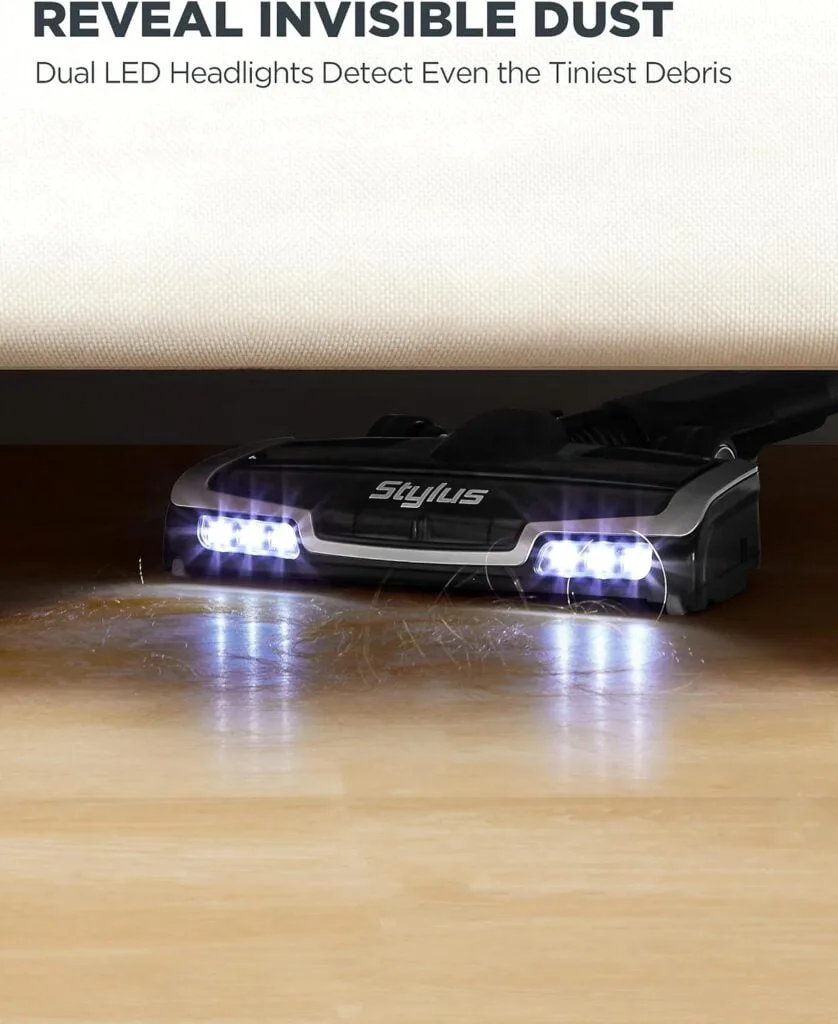 Eureka Cordless Vacuum Cleaner, Ultra Lightweight Stick Cordless Vacuum for Home Pet Hair Carpet Hard Floor, 380W Powerful Suction, Dual LED Headlights, 180° Flexible Brush Head, Black
