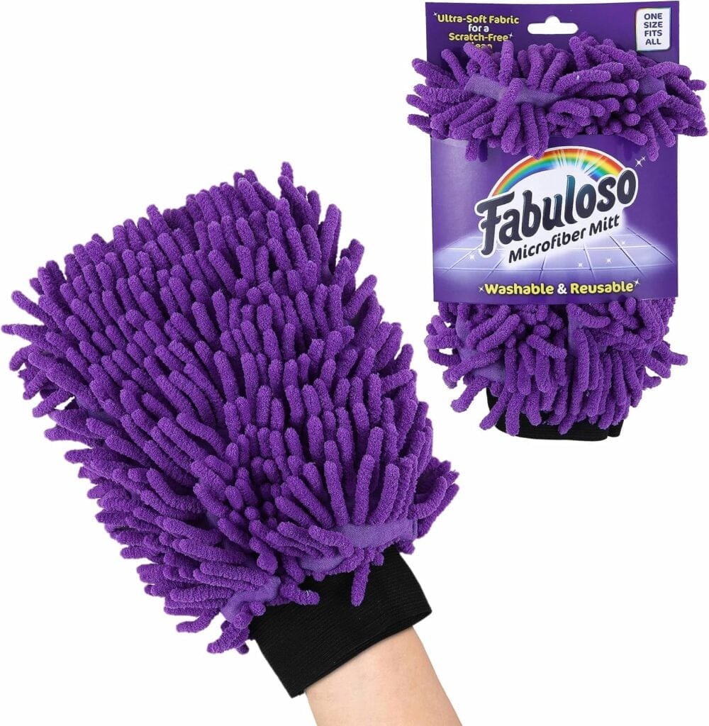 Fabuloso Microfiber Cleaning Mitt, Purple, One Size Fits All | Lint-Free, Scratch-Free Cleaning Glove for Surfaces and Furniture | Microfiber Dustless Hand Cloth for Bold Bright Cleaning Experience Fabuloso Microfiber Cleaning Mitt, Purple, One Size Fits All | Lint-Free, Scratch-Free Cleaning Glove for Surfaces and Furniture | Microfiber Dustless Hand Cloth for Bold Bright Cleaning Experience