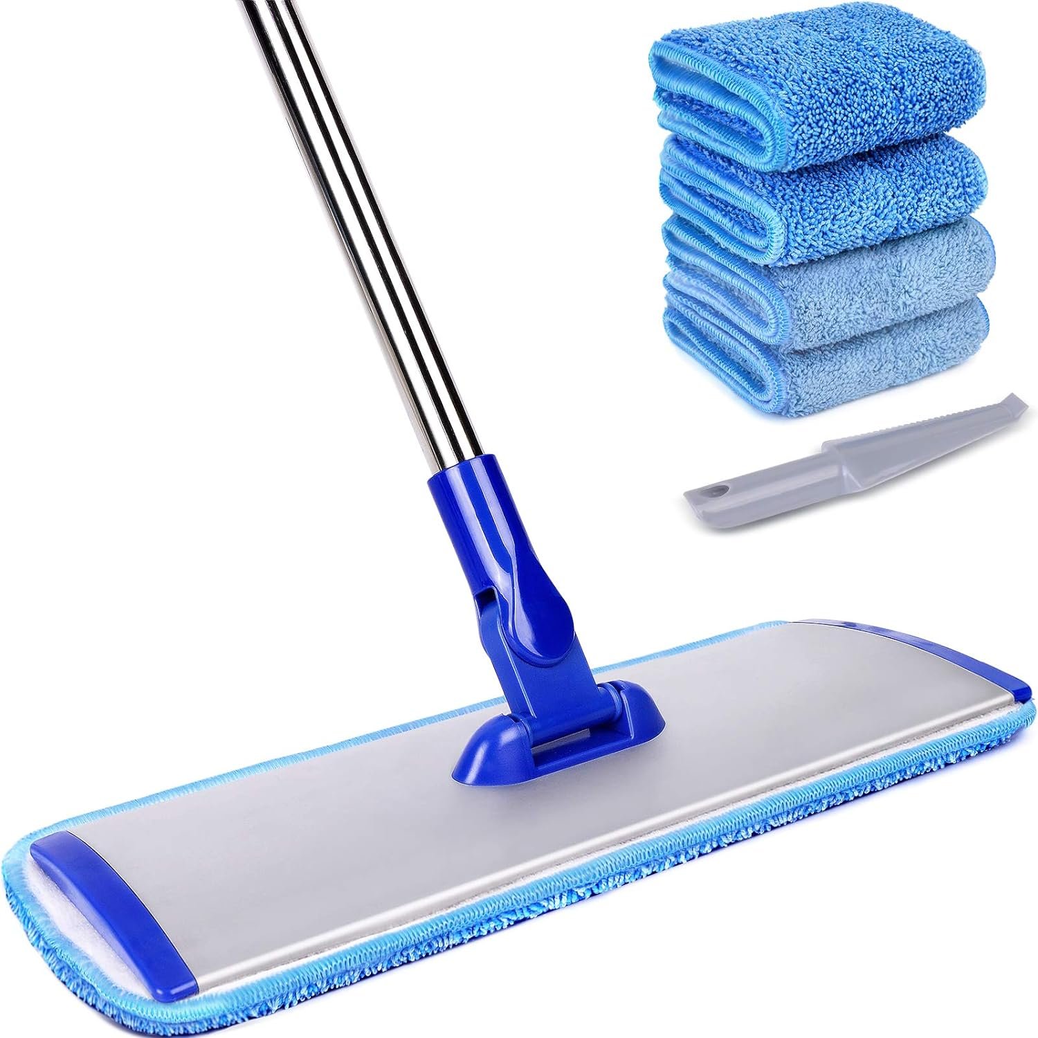 Flat Mop with Stainless Steel Handle Review - Cleaninup