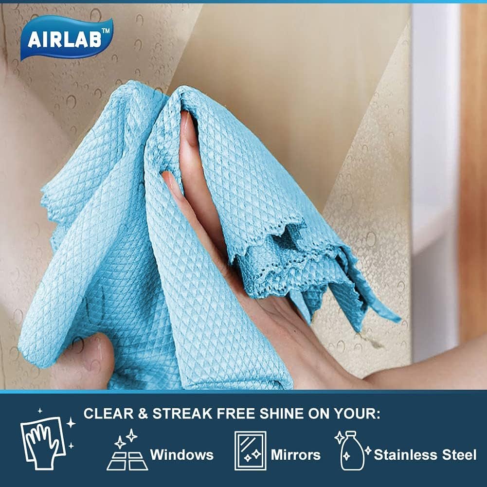 Glass Polishing Cloth Streak Free Miracle Cleaning Cloth Lint Free Microfiber Cleaning Rags for Glasses Kitchen Dish Mirrors Easy Clean, Pack of 6, 12 x 12