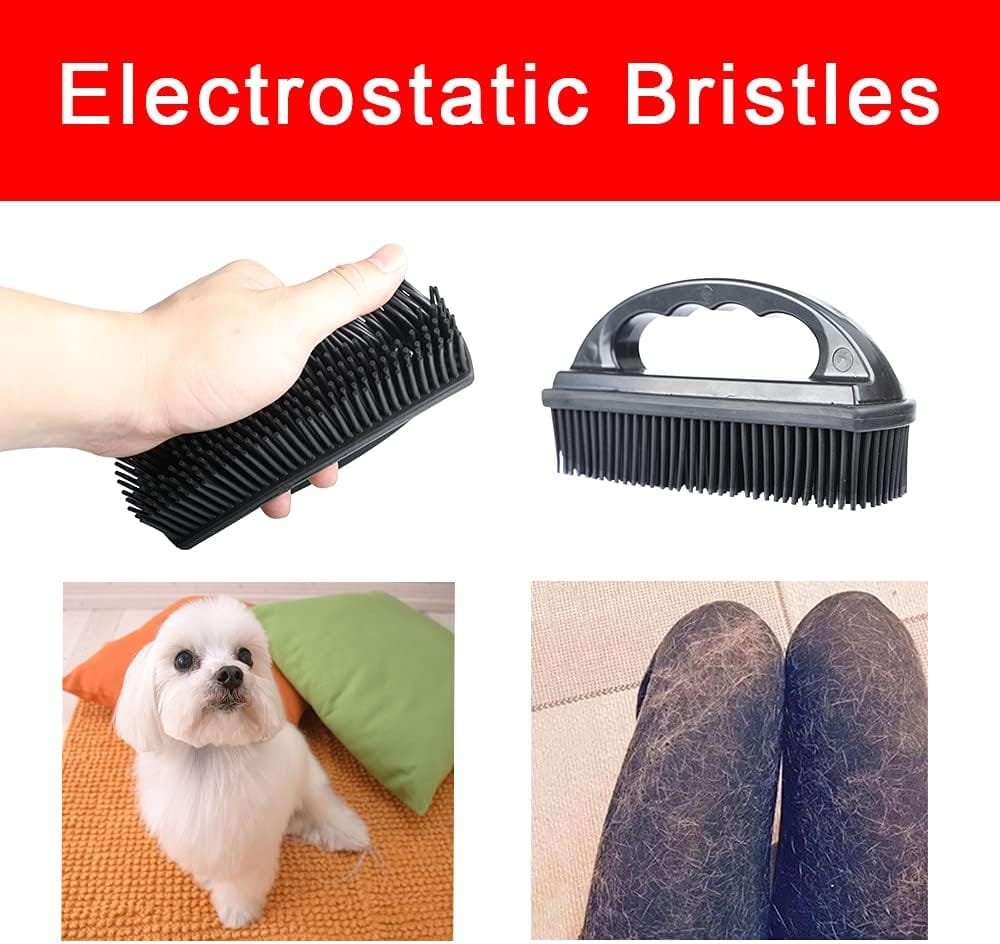 Godiyyer Rubber Pet Hair Removal Brush Lint  Hair Removal Cat Dog Hair Remover Brush Pet Hair Removal Tool Silicone Lint and Debris Remover for Cleaning, Grooming, Lint and Fur Removal, Home,Black