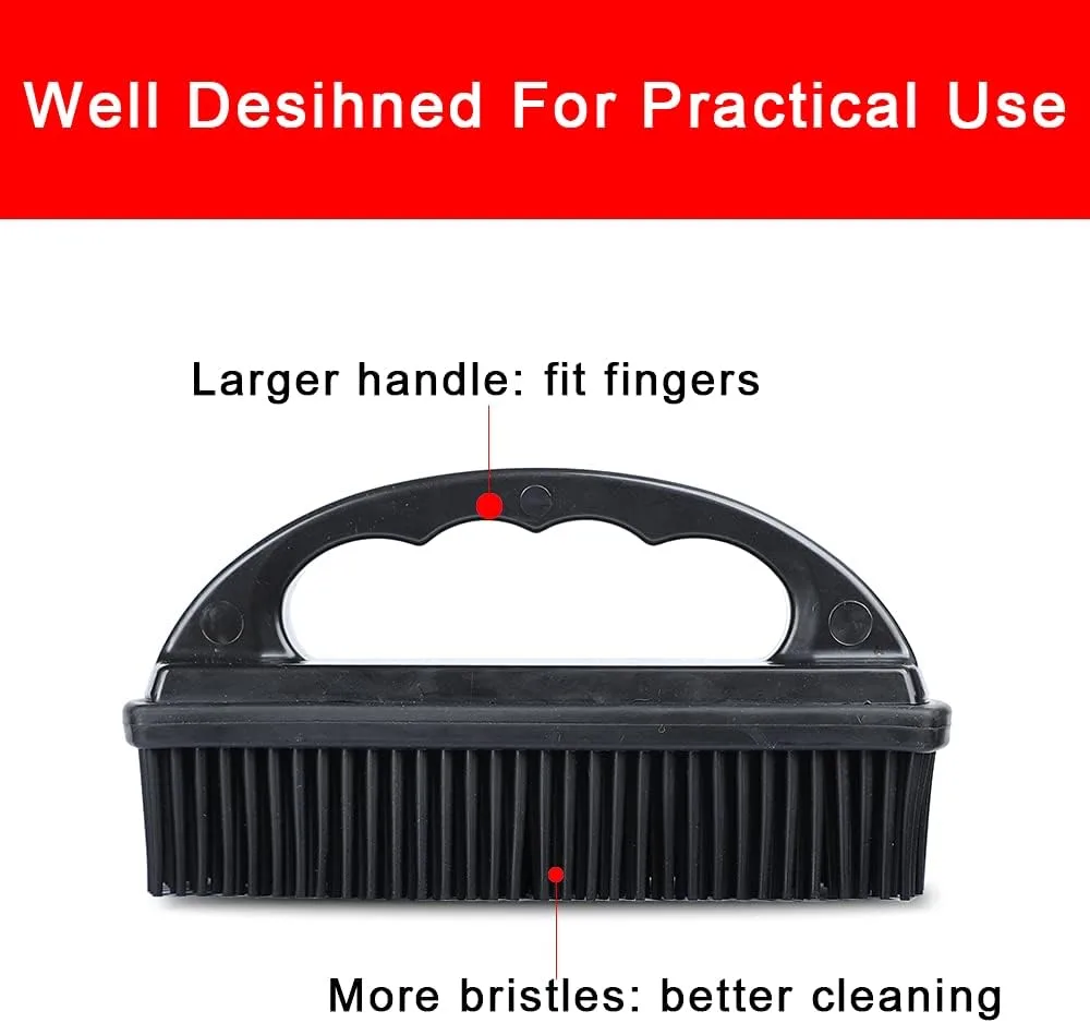 Godiyyer Rubber Pet Hair Removal Brush Lint  Hair Removal Cat Dog Hair Remover Brush Pet Hair Removal Tool Silicone Lint and Debris Remover for Cleaning, Grooming, Lint and Fur Removal, Home,Black