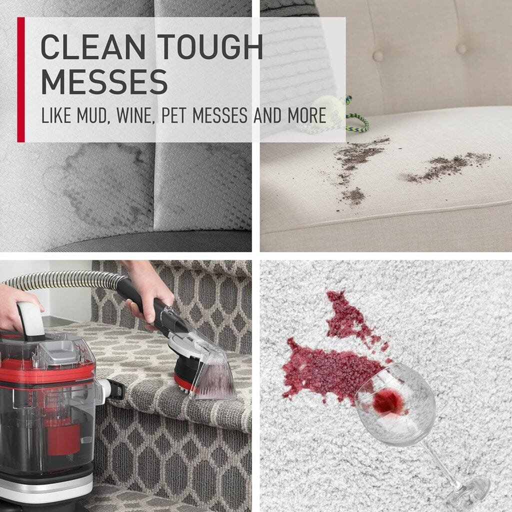 Hoover CleanSlate Plus Carpet  Upholstery Spot Cleaner, Stain Remover, Portable, With Spin Scrub Tool, FH14052, White Hoover CleanSlate Plus Carpet  Upholstery Spot Cleaner, Stain Remover, Portable, With Spin Scrub Tool, FH14052, White