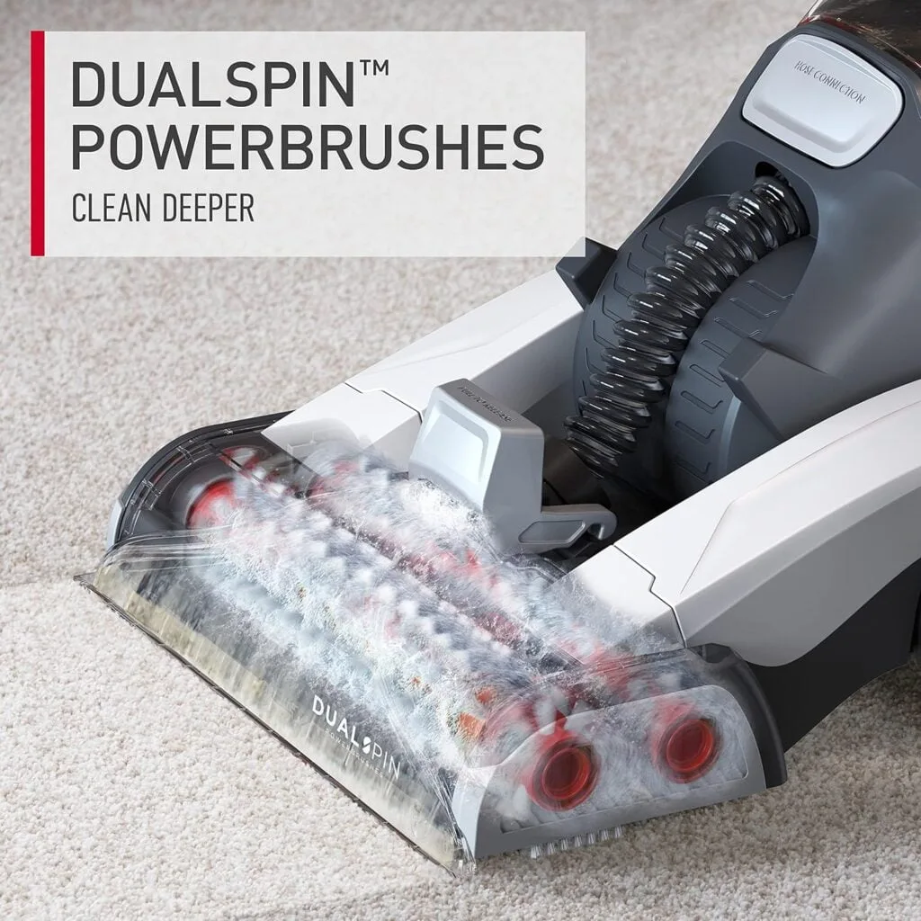 Hoover Dual Spin Pet Plus Carpet Cleaner Machine, Upright Shampooer, FH54050V, White, Large