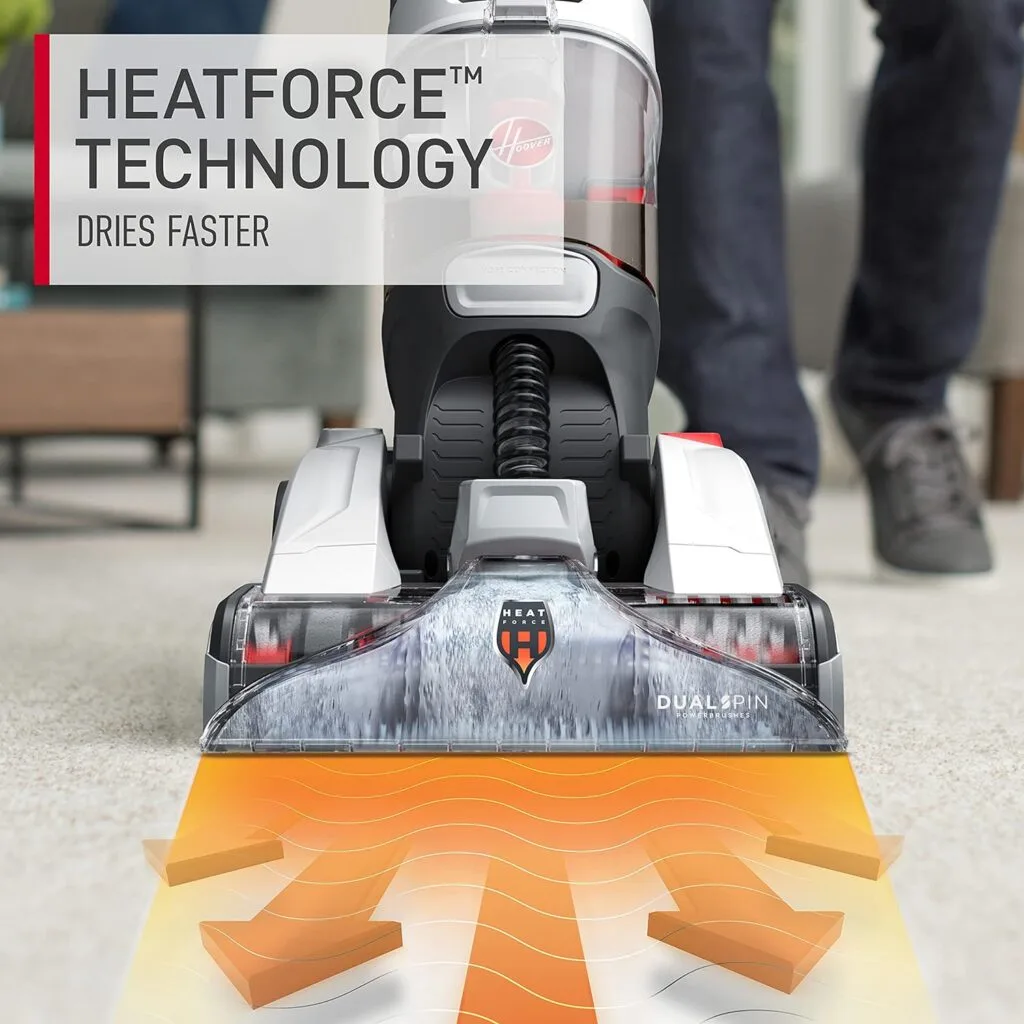 Hoover Dual Spin Pet Plus Carpet Cleaner Machine, Upright Shampooer, FH54050V, White, Large