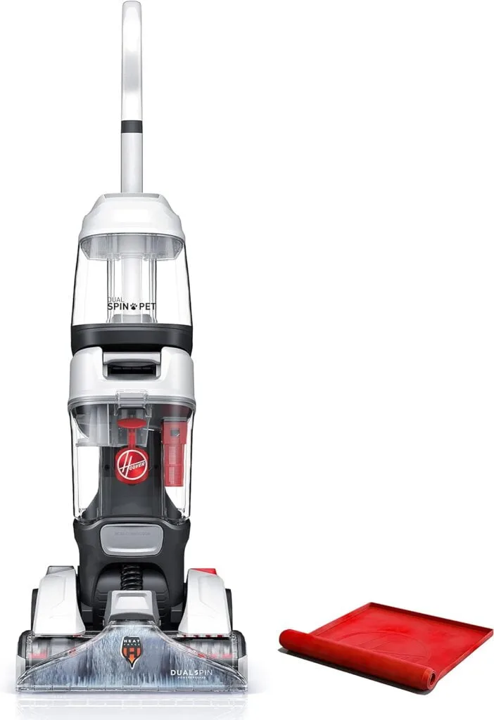 Hoover Dual Spin Pet Plus Carpet Cleaner Machine, Upright Shampooer, FH54050V, White, Large