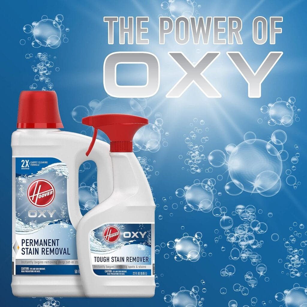 Hoover Oxy Solution Bundle, Deep Cleaning Shampoo with Stain Remover Formula, Carpet Cleaner, AH33007, White, 2 Piece Set