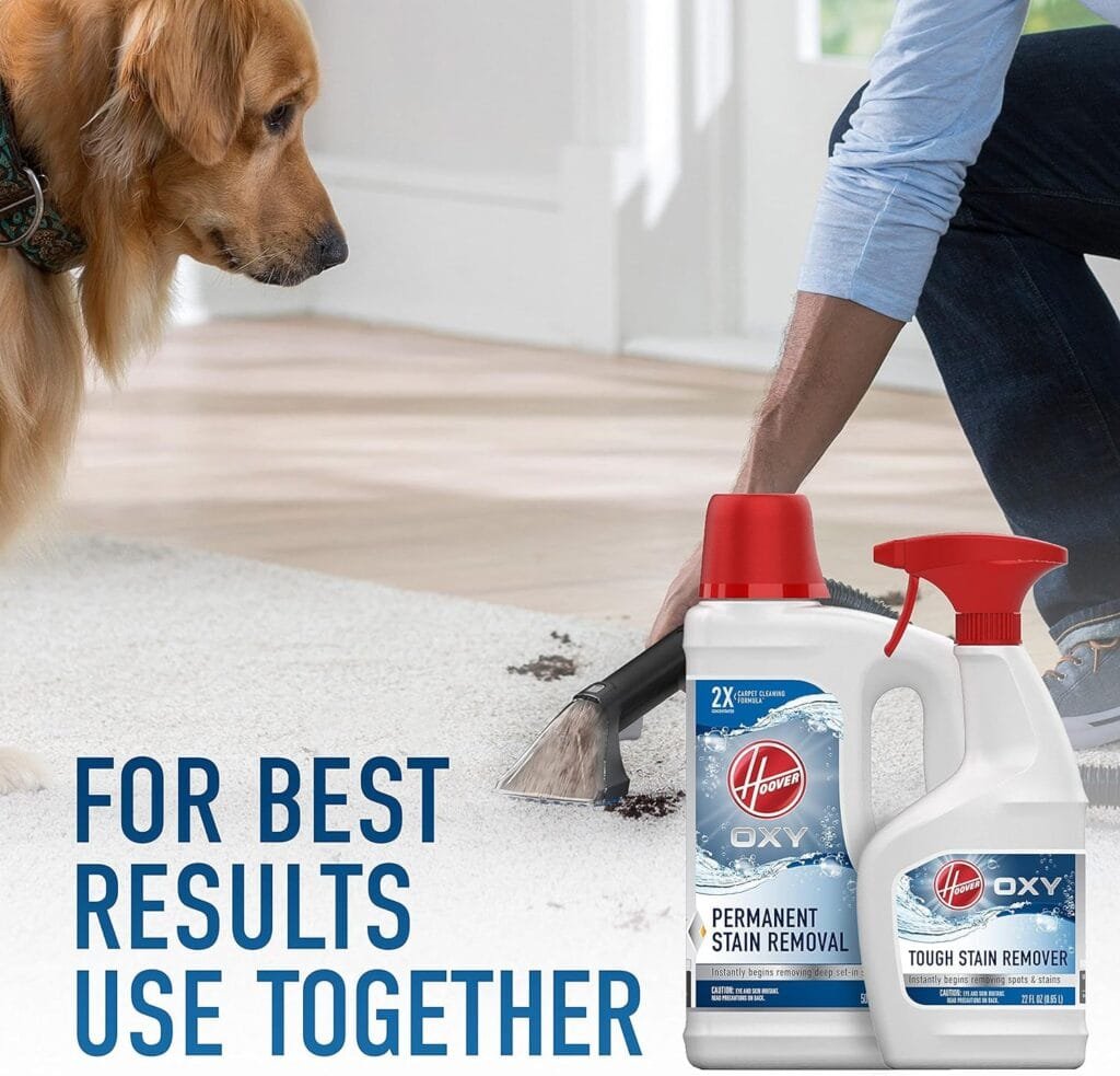 Hoover Oxy Solution Bundle, Deep Cleaning Shampoo with Stain Remover Formula, Carpet Cleaner, AH33007, White, 2 Piece Set