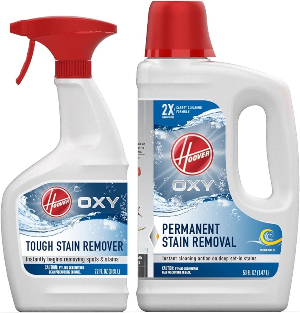 Hoover Oxy Solution Bundle, Deep Cleaning Shampoo with Stain Remover Formula, Carpet Cleaner, AH33007, White, 2 Piece Set
