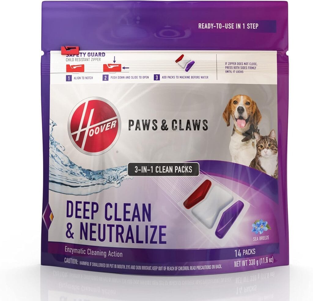 Hoover Paws  Claws Clean Packs, Solutions for Carpet Cleaning Machines, AH37001, White Hoover Paws  Claws Clean Packs, Solutions for Carpet Cleaning Machines, AH37001, White