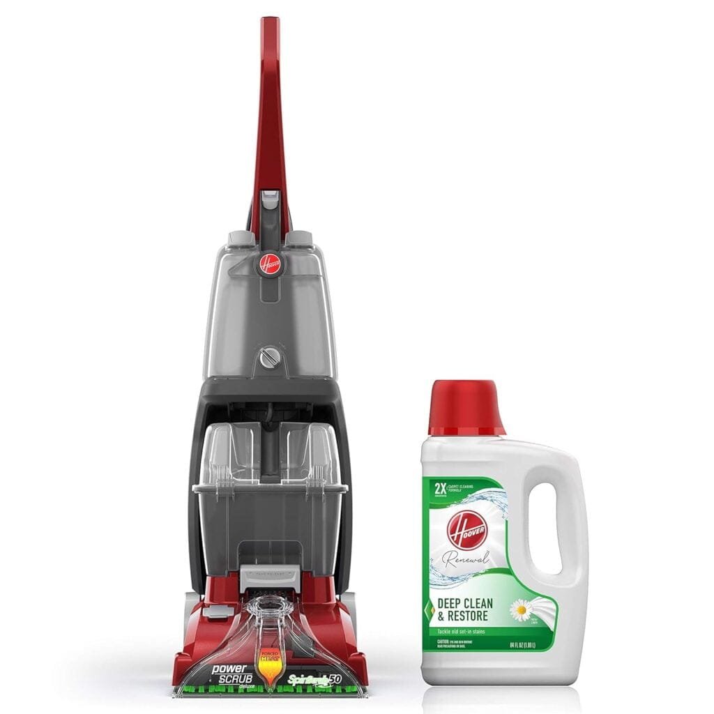 Hoover Power Scrub Deluxe Carpet Cleaner Machine with Renewal Carpet Cleaning Solution (64oz), FH501 Hoover Power Scrub Deluxe Carpet Cleaner Machine with Renewal Carpet Cleaning Solution (64oz), FH501