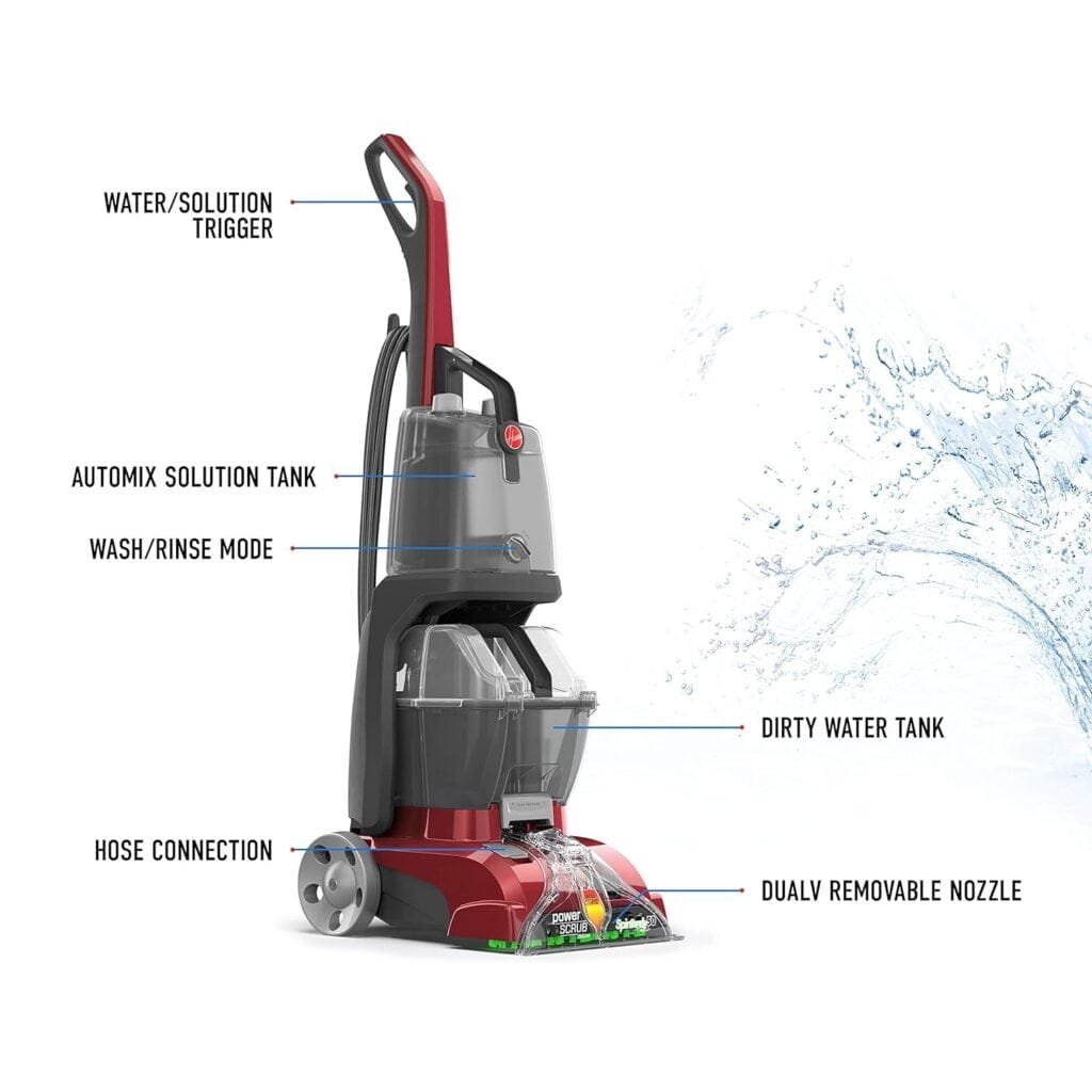 Hoover Power Scrub Deluxe Carpet Cleaner Machine with Renewal Carpet Cleaning Solution (64oz), FH501 Hoover Power Scrub Deluxe Carpet Cleaner Machine with Renewal Carpet Cleaning Solution (64oz), FH501