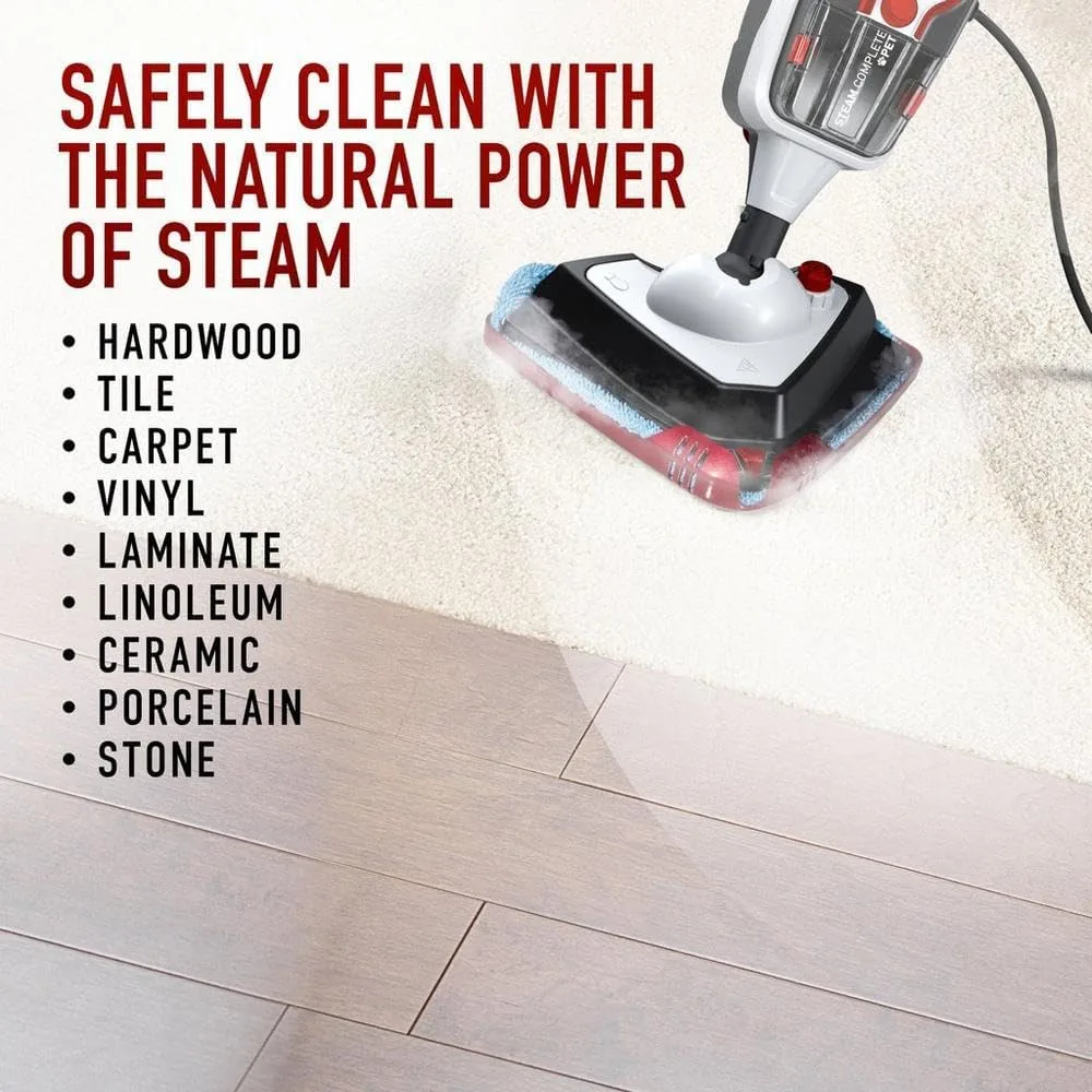 Hoover Steam Complete Pet Steam Mop, Cleaner for Tile and Hard Floor, WH21000, White