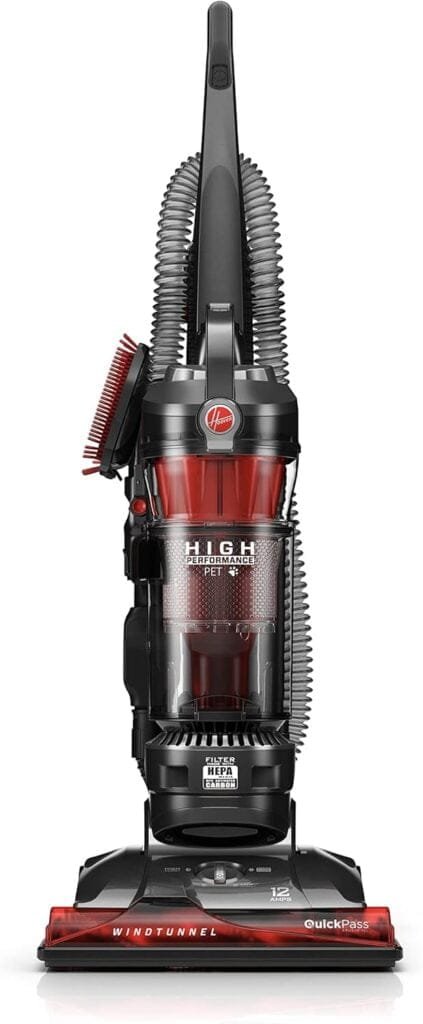 Hoover WindTunnel 3 High Performance Pet Bagless Corded Upright Vacuum Cleaner, UH72630, Red