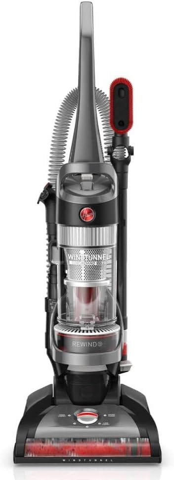 Hoover WindTunnel Cord Rewind Pro Bagless Upright Vacuum Cleaner, For Carpet and Hard Floors, UH71300V, Black
