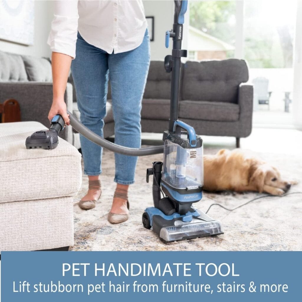 Kenmore DU1040 Bagless Upright Vacuum Lightweight Cleaner with 4 Height Adjustment, Pet HandiMate 2 Cleaning Tools for Carpet, Hard Floor and Dog Hair, Blue Kenmore DU1040 Bagless Upright Vacuum Lightweight Cleaner with 4 Height Adjustment, Pet HandiMate 2 Cleaning Tools for Carpet, Hard Floor and Dog Hair, Blue