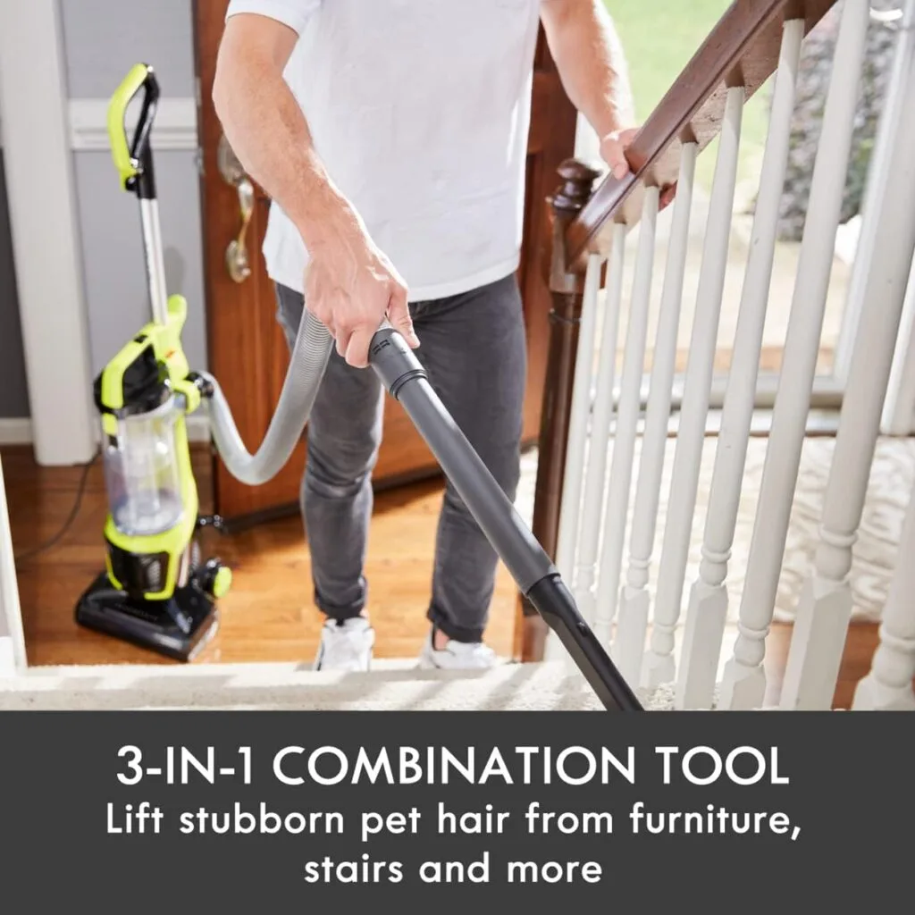 Kenmore DU2015 Bagless Upright Vacuum Lightweight Carpet Cleaner with 10’Hose, HEPA Filter, 4 Cleaning Tools for Pet Hair, Hardwood Floor, Red