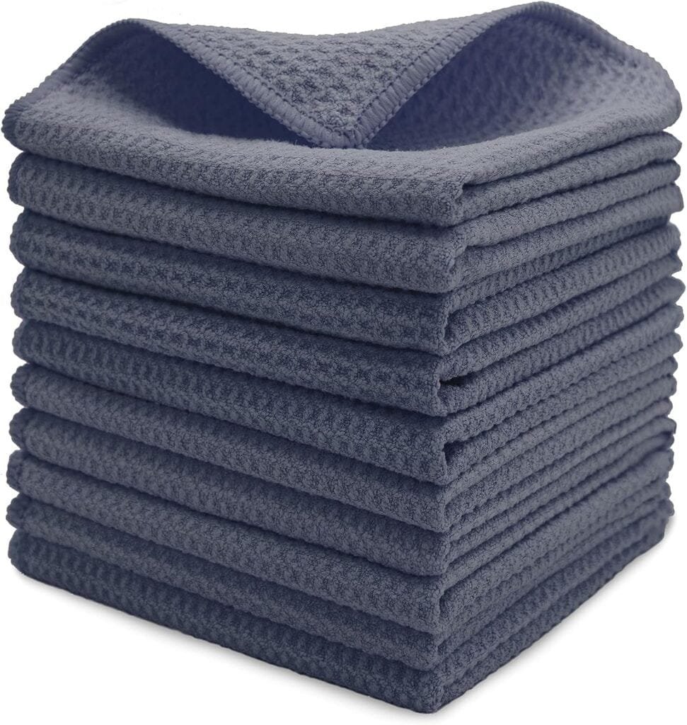 kimteny 10 Pack Pineapple Weave Kitchen Cloths Dish Towels, Ultra Soft Absorbent Microfiber Dish Cloths Quick Drying Dish Rags, 12x12 Inches (Dark Grey) kimteny 10 Pack Pineapple Weave Kitchen Cloths Dish Towels, Ultra Soft Absorbent Microfiber Dish Cloths Quick Drying Dish Rags, 12x12 Inches (Dark Grey)