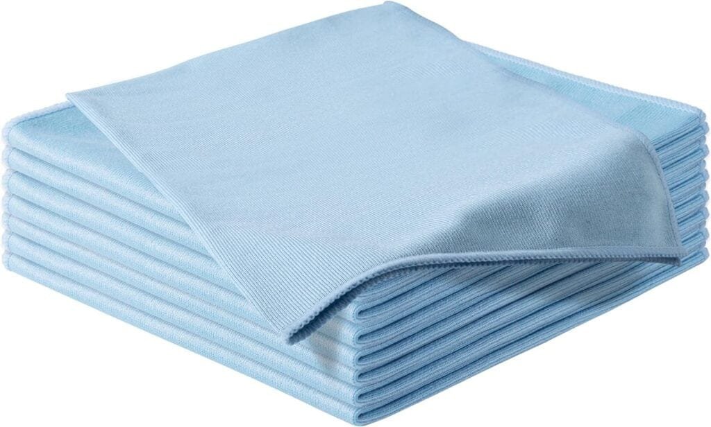 KLNYOO Microfiber Glass Cleaning Cloths Lint Free Streak Free Quickly and Easily Clean Windows Mirrors Without Chemicals Polishing Cloth 16x16 Inch 8 Pack Blue KLNYOO Microfiber Glass Cleaning Cloths Lint Free Streak Free Quickly and Easily Clean Windows Mirrors Without Chemicals Polishing Cloth 16x16 Inch 8 Pack Blue